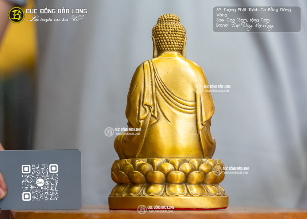 Tượng Đức Phật Thích Ca Bằng Đồng Cao 18cm