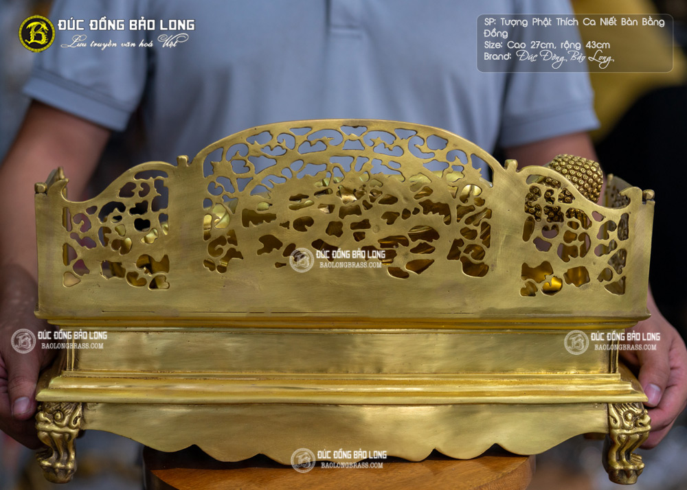 Tượng Phật Thích Ca Niết Bàn Cao 27cm Bằng Đồng