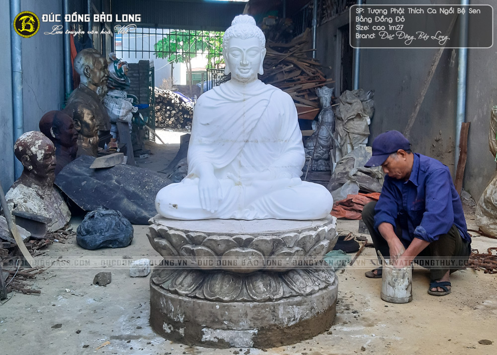 Tượng Phật Thích Ca Ngồi Đài Sen Bằng Đồng Đỏ Cao 1m27 4 Tượng Phật Thích Ca ngồi bệ sen bằng đồng đỏ cao 1m27