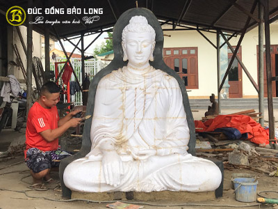 Tượng Phật Thích Ca Bệ Kim Cang Bằng Đồng Đỏ Cao 2m17