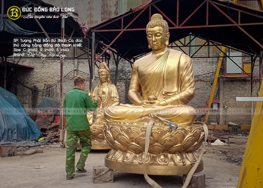 Tượng Phật Thích Ca Thiền Định Ấn Bằng Đồng Đỏ Cao 2m62