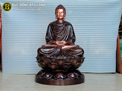 Tượng Phật Bổn Sư Thích Ca Bằng Đồng Đỏ Cao 81cm 2 màu