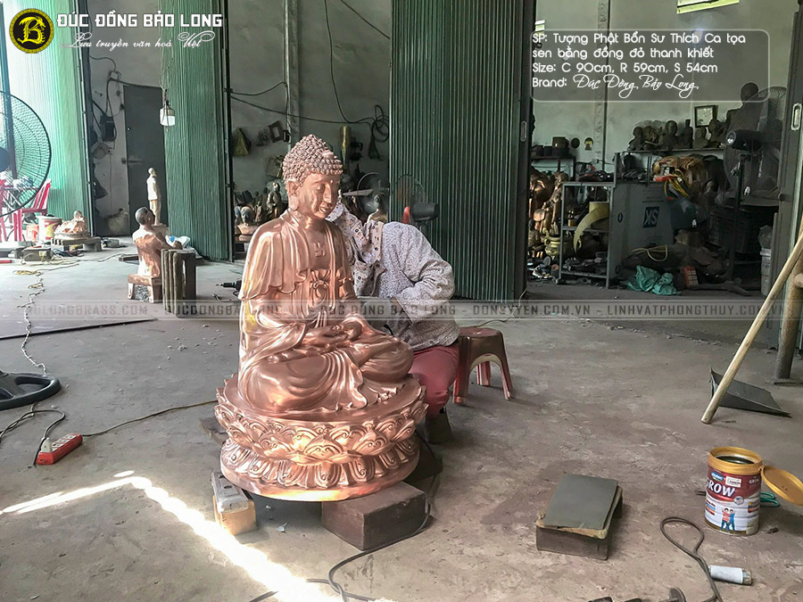 tượng Bổn Sư Thích Ca tọa sen 89cm