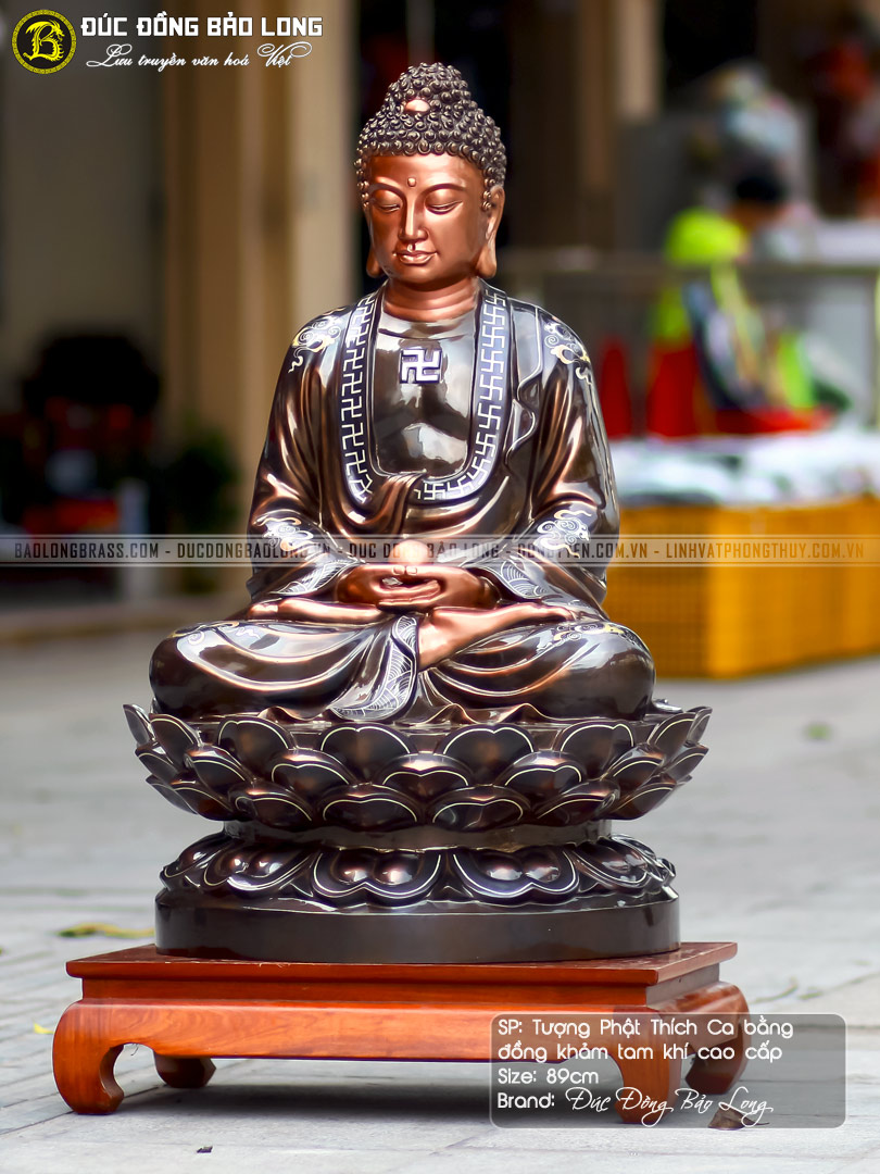 tượng Phật Thích Ca khảm Tam khí
