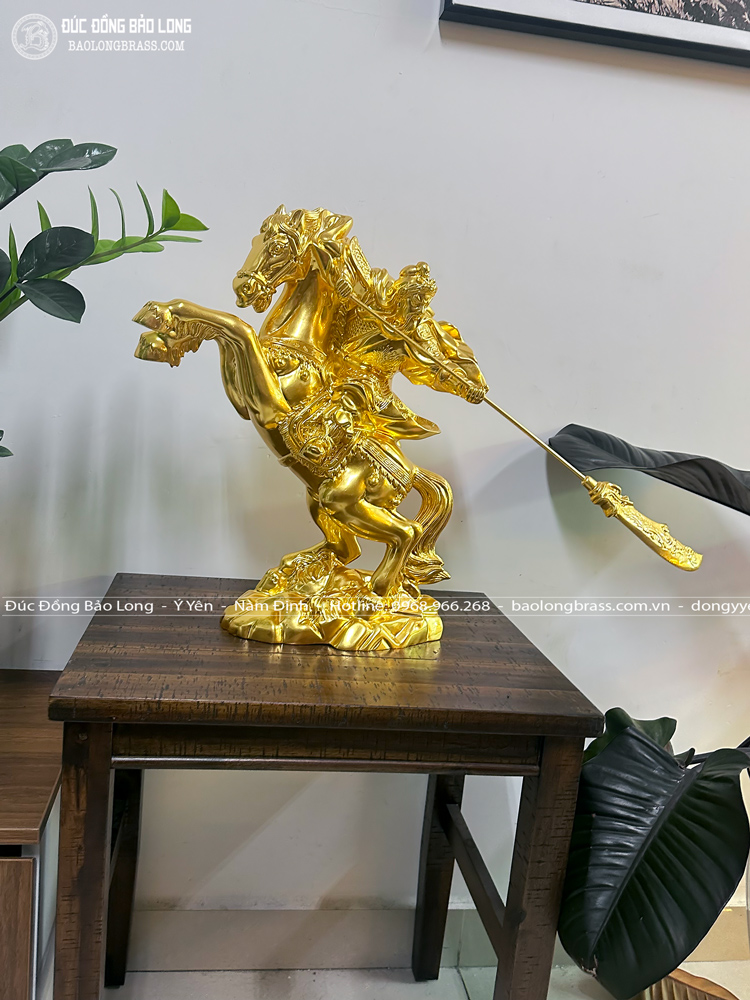 Tượng Quan Công Cưỡi Ngựa Bằng Đồng Cao 50cm Dát Vàng 9999 4 Tượng Quan Công cưỡi ngựa bằng đồng cao 50cm dát vàng 9999