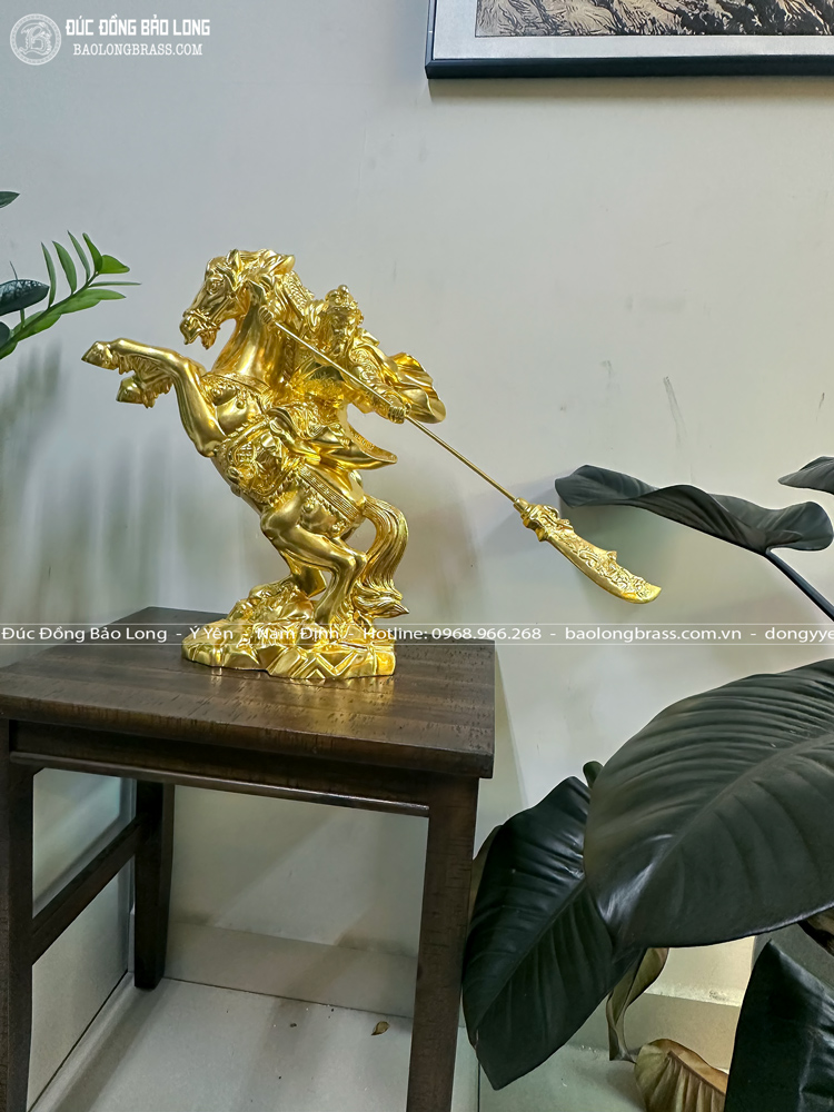 Tượng Quan Công Cưỡi Ngựa Bằng Đồng Cao 50cm Dát Vàng 9999 3 Tượng Quan Công cưỡi ngựa bằng đồng cao 50cm dát vàng 9999