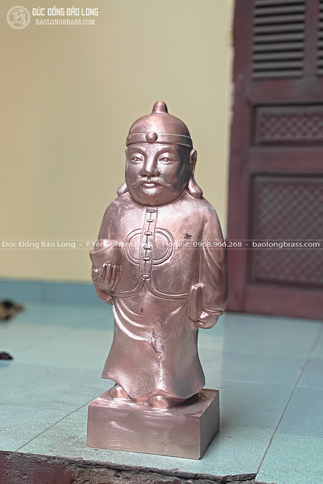  Tượng Quản Gia Bằng Đồng Đỏ Cao 61Cm