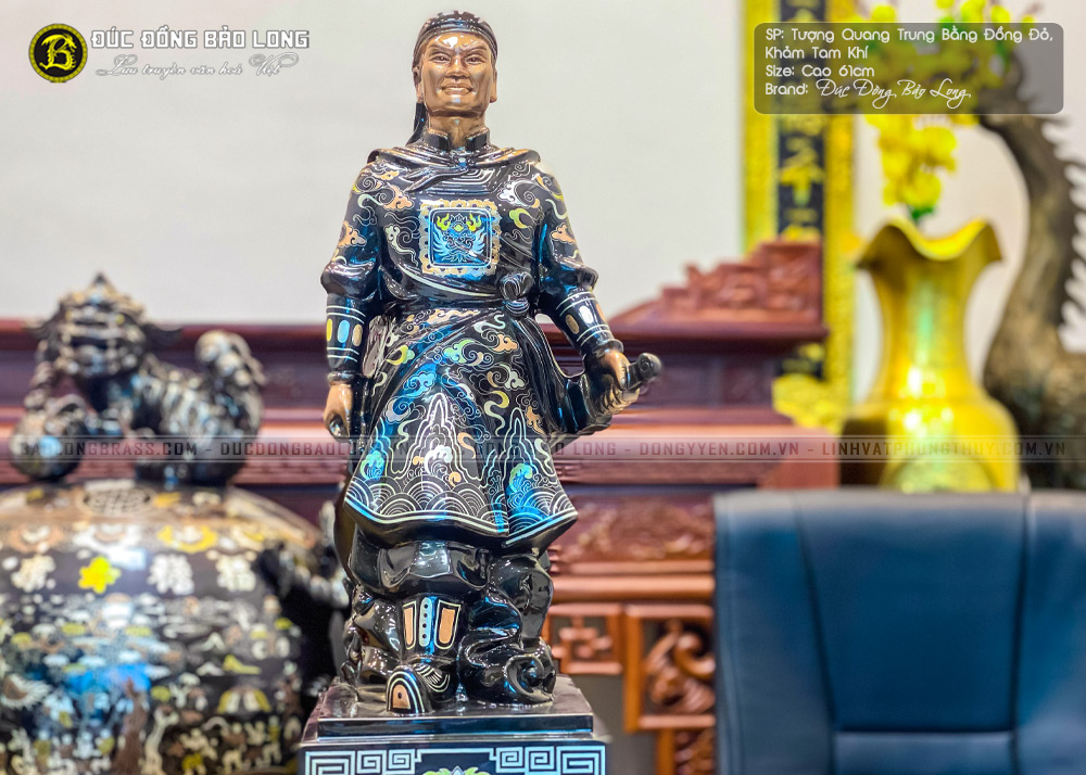 tượng Vua Quang Trung 61cm khảm Tam Khí