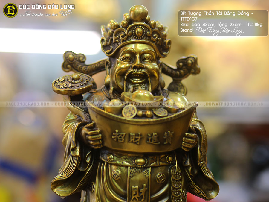 tượng Thần Tài ôm thỏi vàng 43cm