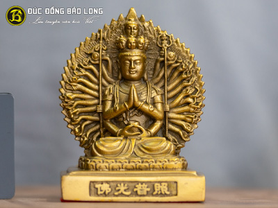 Tượng Phật Thiên Thủ Thiên Nhãn Bằng Đồng Cao 10cm Để Xe Ô Tô