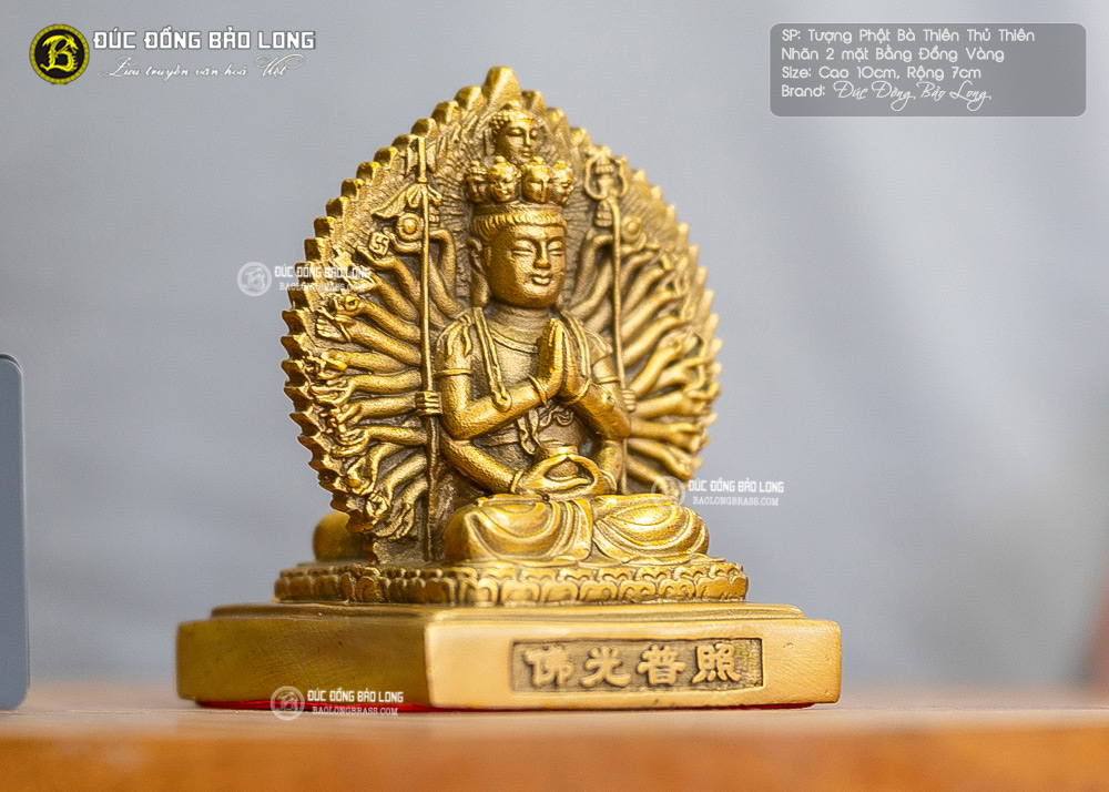 tượng Phật Thiên Thủ Thiên Nhãn hai mặt cao 10cm