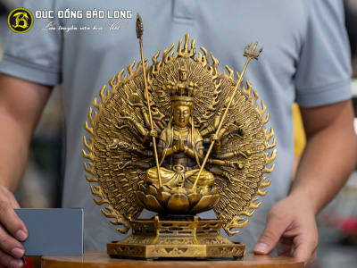 Tượng Phật Thiên Thủ Thiên Nhãn Bằng Đồng Cao 26cm