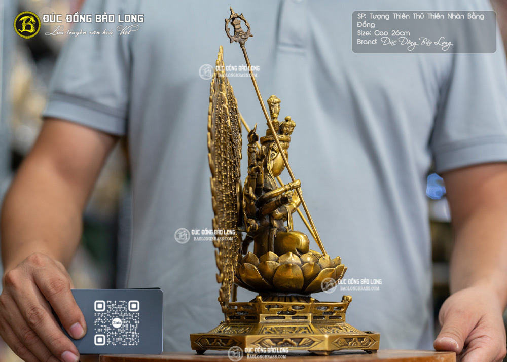 tượng Phật Thiên Thủ Thiên Nhãn ngồi đài sen
