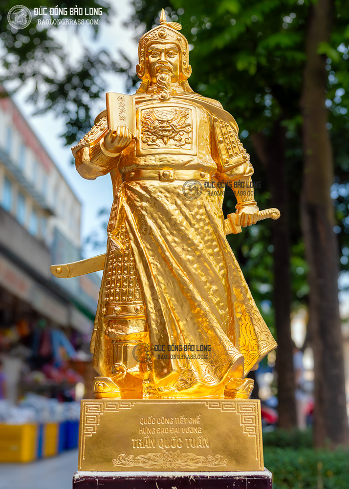 tượng Trần Hưng Đạo Dát vàng 1m07 mẫu độc quyền Bảo Long