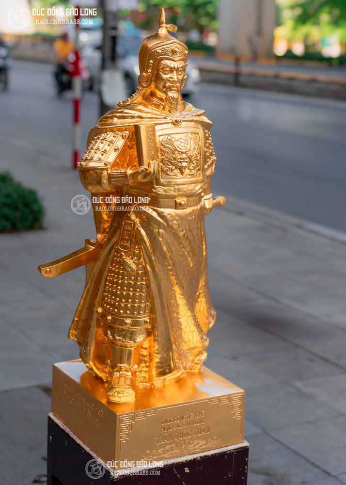 tượng Trần Hưng Đạo Dát vàng 1m07 mẫu độc quyền Bảo Long