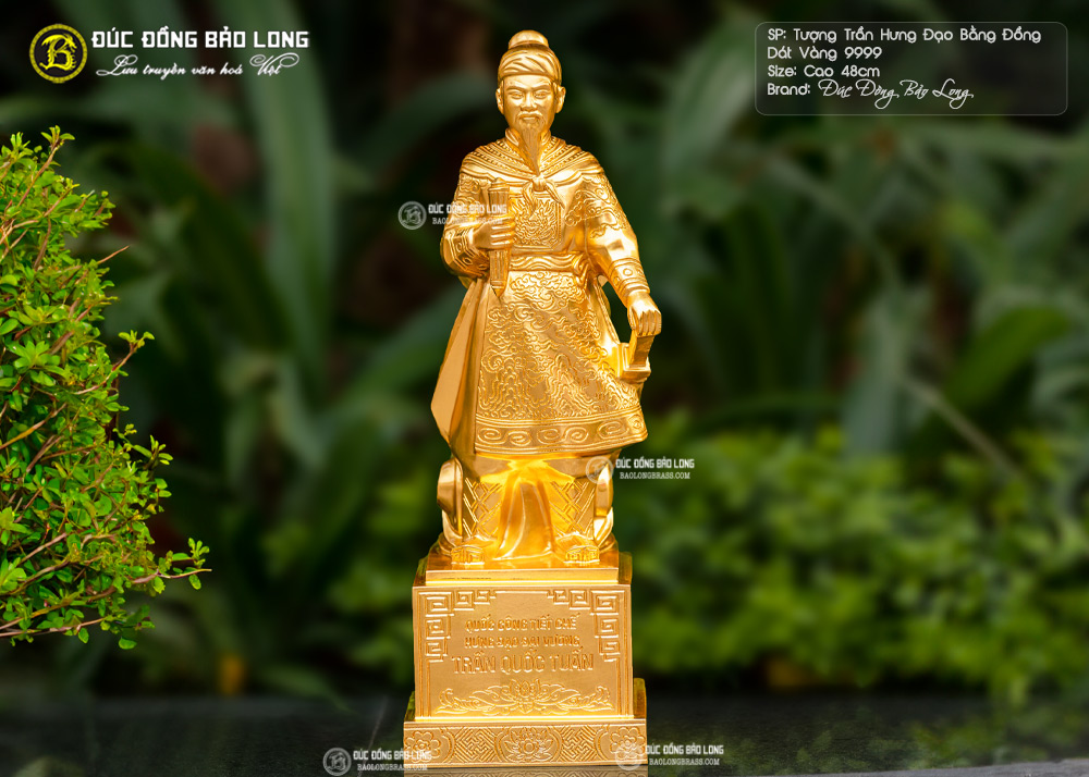 tượng Trần Hưng Đạo Dát vàng cao 48cm