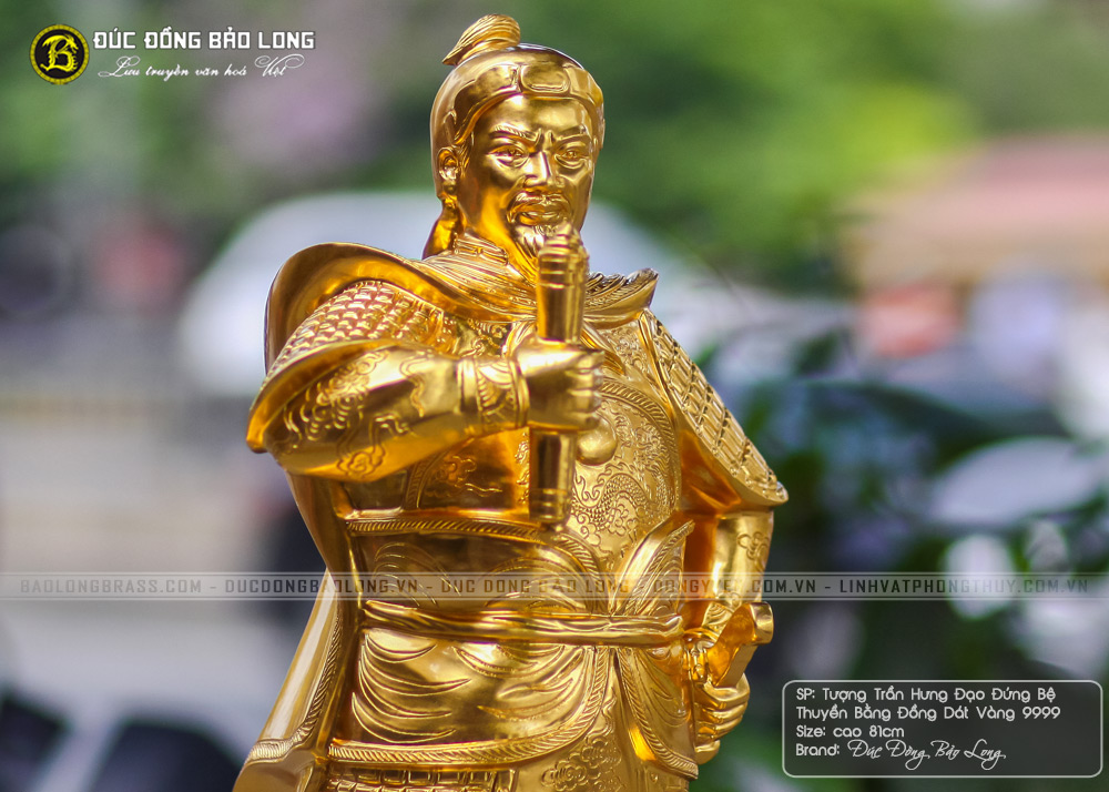 tượng Trần Quốc Tuấn Dát vàng bệ thuyền