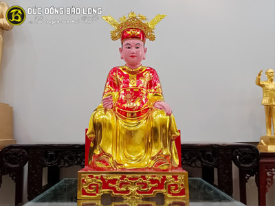 Tượng Đức Thánh Trần Triều Bằng Đồng Sơn Son Thếp Vàng Cao 61cm