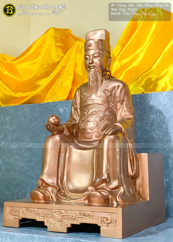 tượng Đức Thánh Trần cao 90cm bằng đồng đỏ