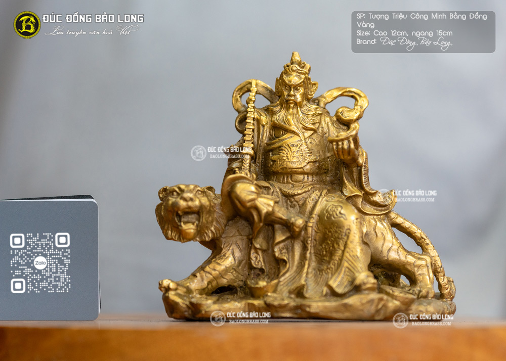 tượng Triệu Công Minh cưỡi hổ bằng đồng cao 12cm