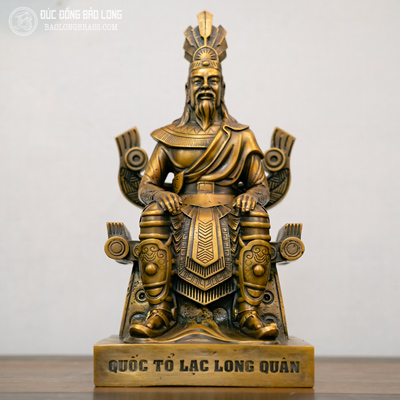 Tượng Quốc Tổ Lạc Long Quân bằng đồng vàng cao 28cm