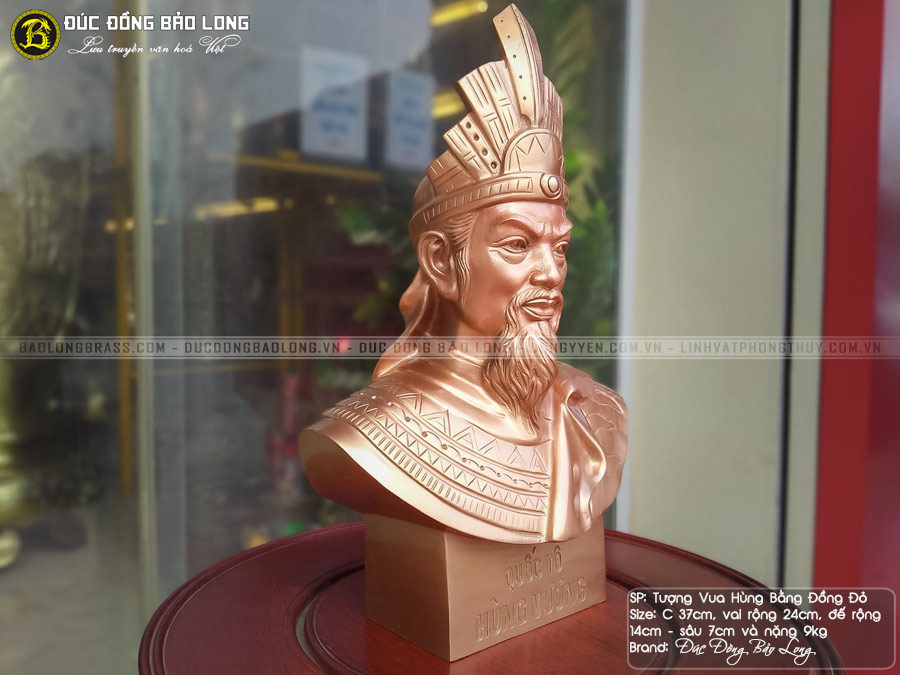tượng Vua Hùng bằng đồng đỏ 37cm